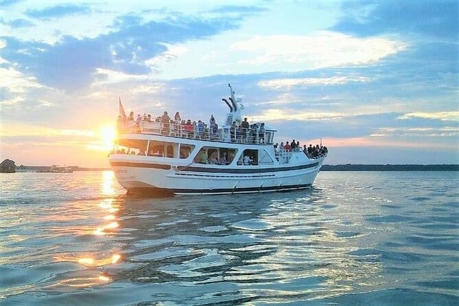 dolphin cruise ship in hilton head at sunset